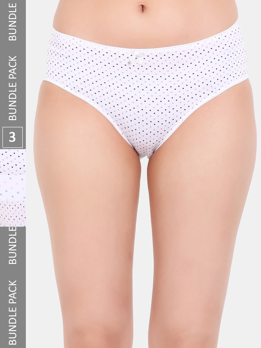 

Amour Secret Pack Of 3 Geometric Printed Mid-Rise Cotton Hipster Briefs, White