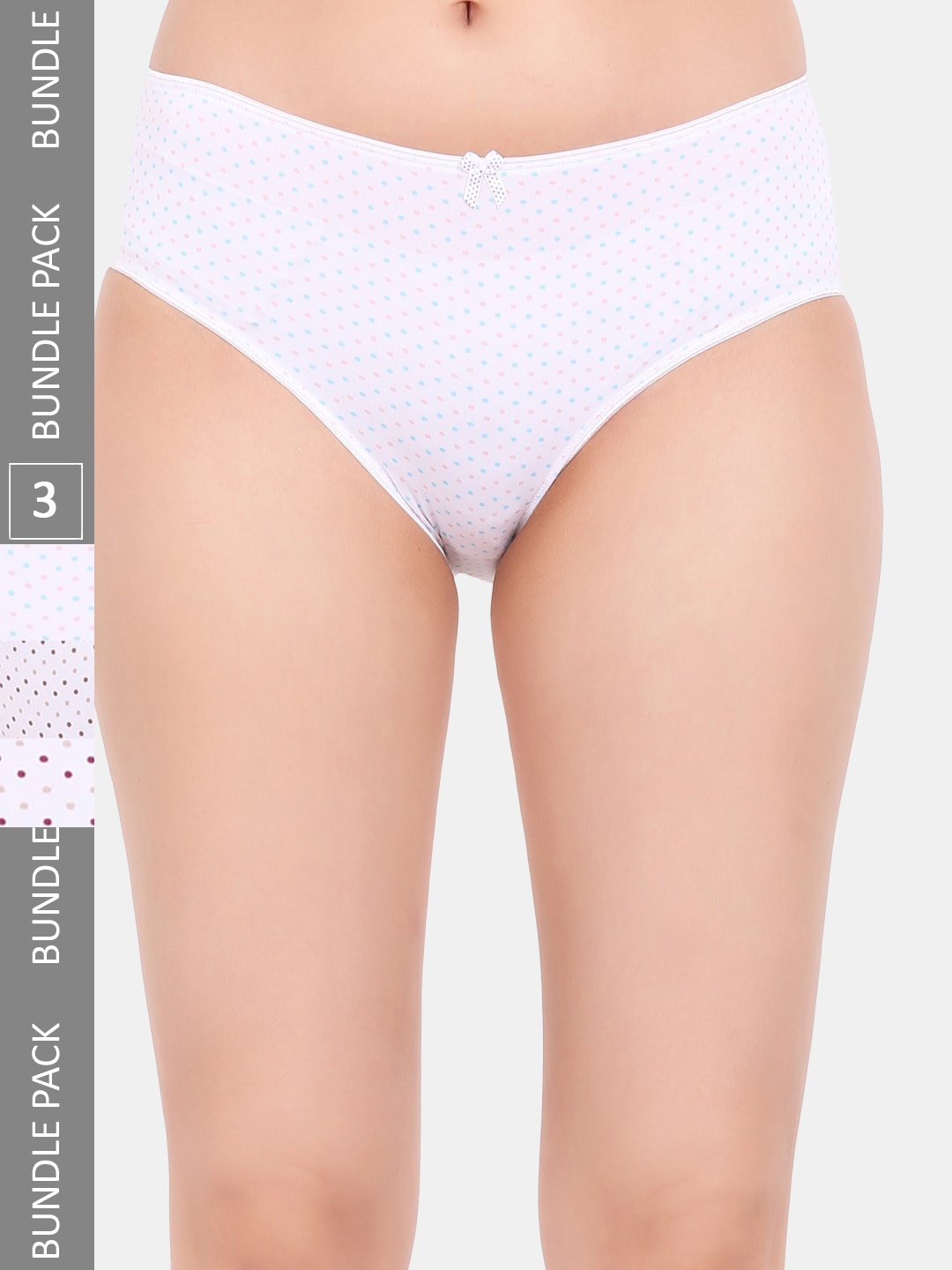 

Amour Secret Women Pack Of 3 Printed Cotton Hipster Briefs, White