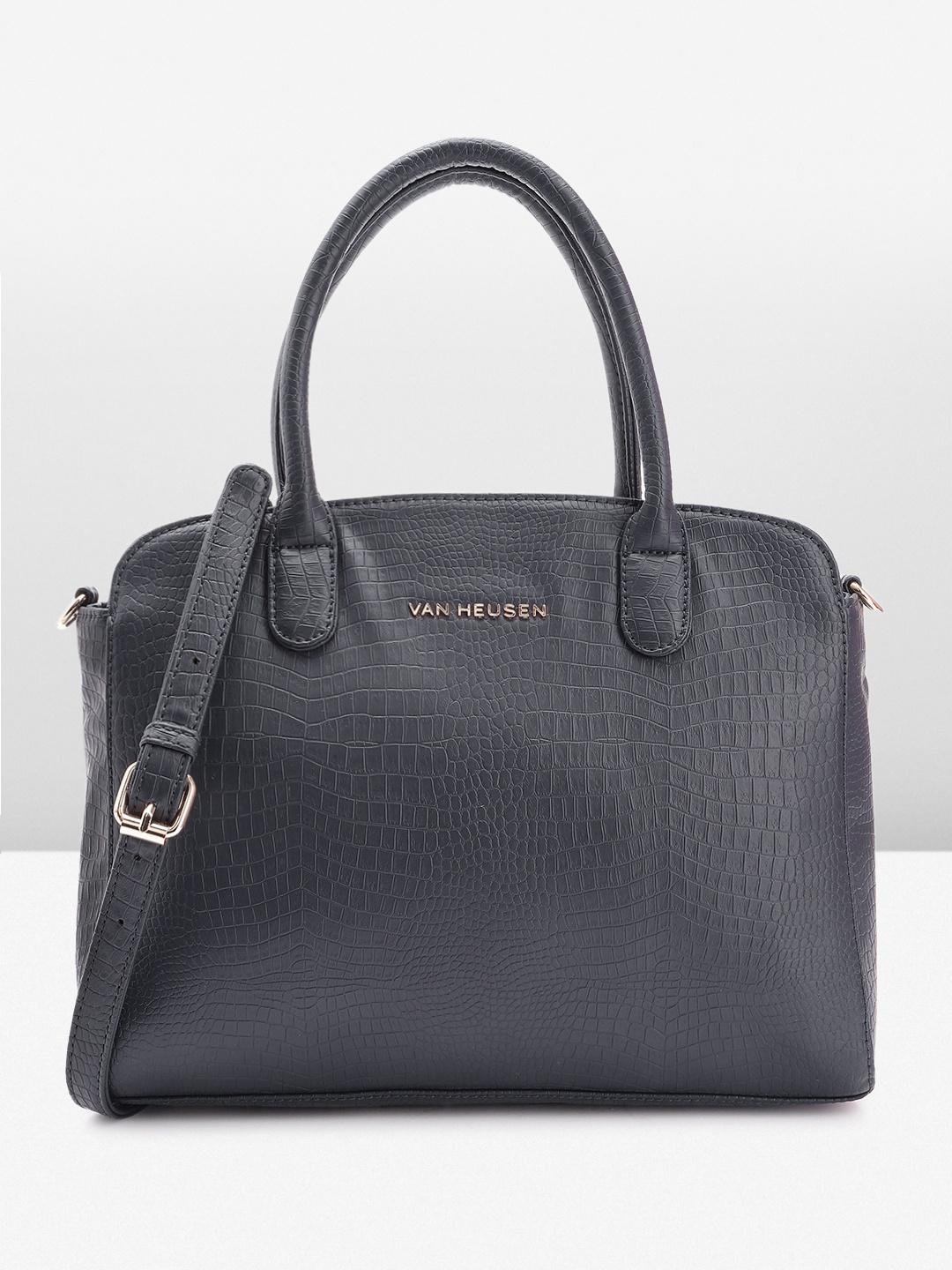 

Van Heusen Textured Structured Handheld Bag, Navy blue