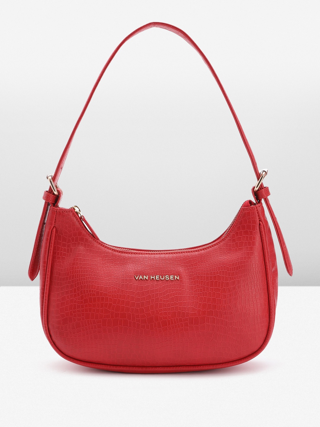 

Van Heusen Animal Textured Structured Hobo Bag, Red
