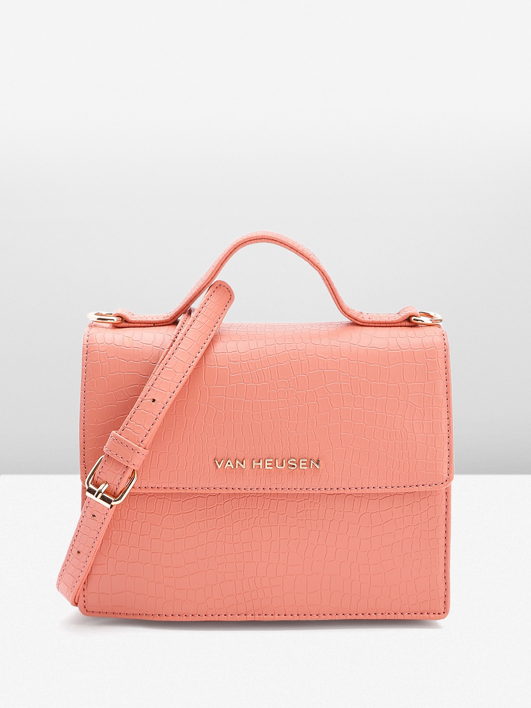 

Van Heusen Animal Textured Structured Satchel, Pink