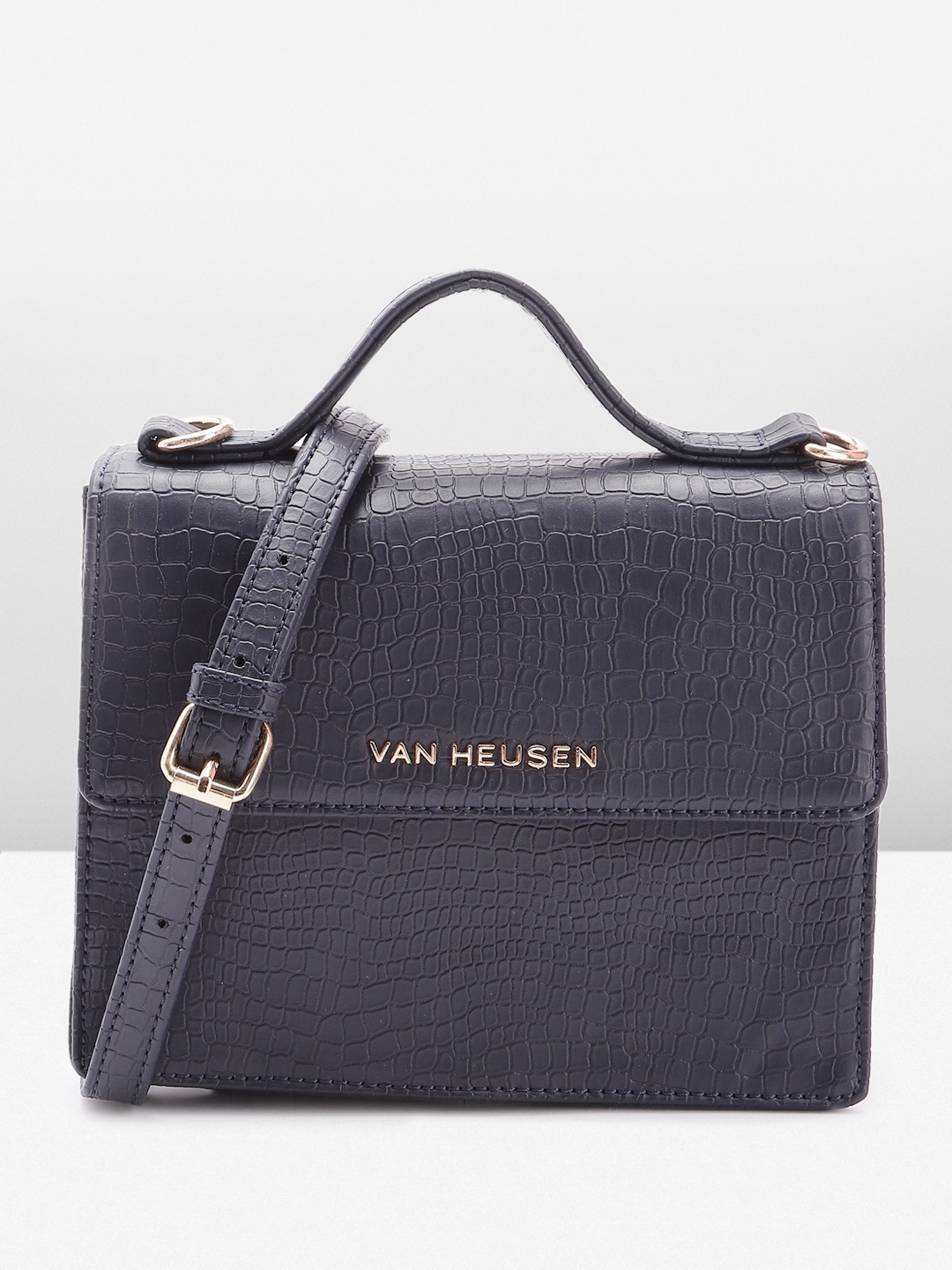 

Van Heusen Textured Structured Satchel, Navy blue