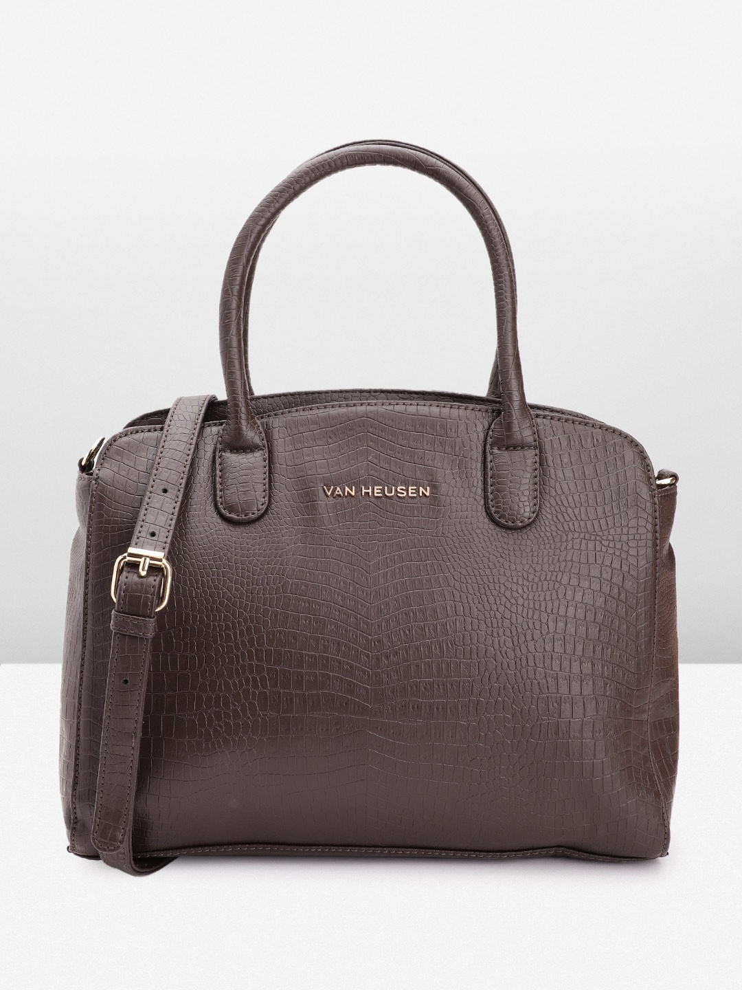 

Van Heusen Textured Structured Handheld Bag, Coffee brown