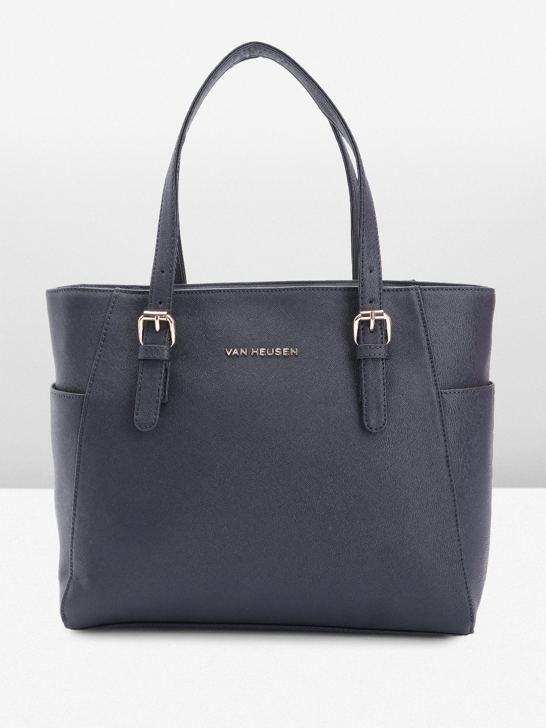 

Van Heusen Textured Structured Shoulder Bag, Navy blue