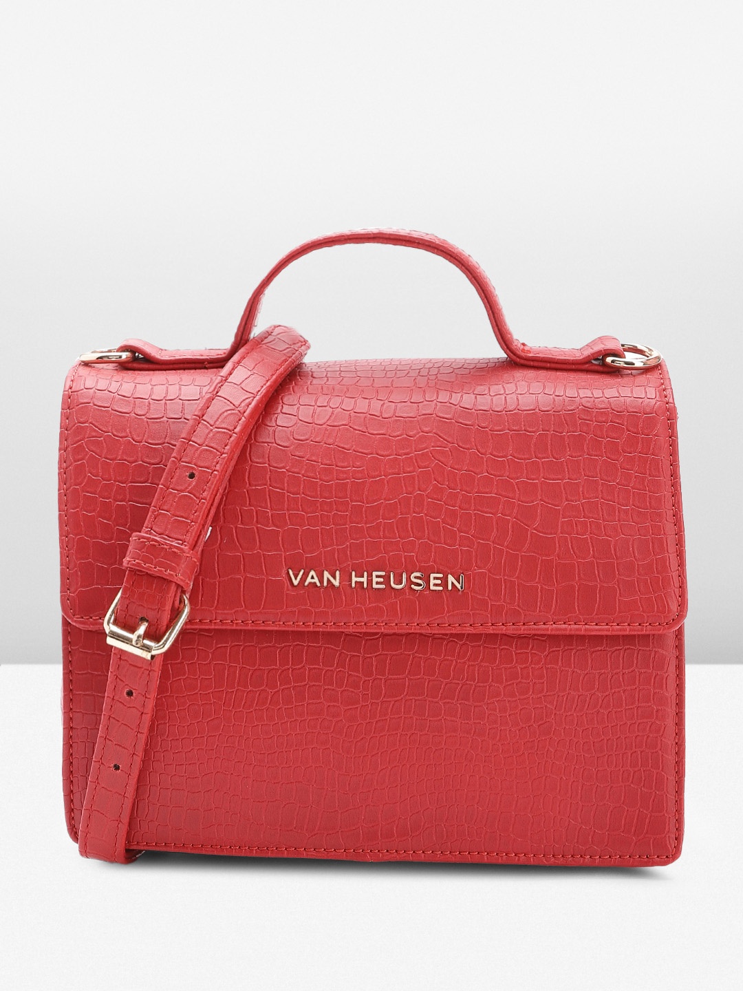 

Van Heusen Animal Textured Structured Satchel, Red