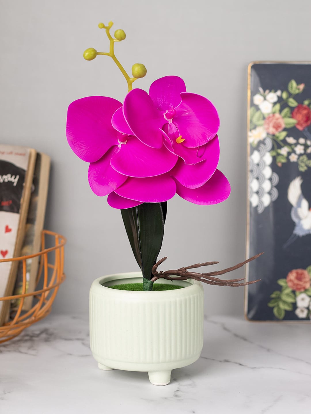 

MARKET99 Purple & White Artificial Flower With Pot