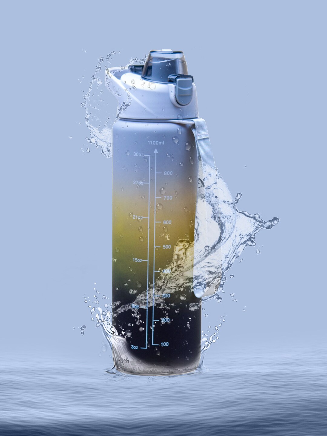 

MARKET99 Blue & Yellow Gradiant Printed Water Bottle 1.1 L