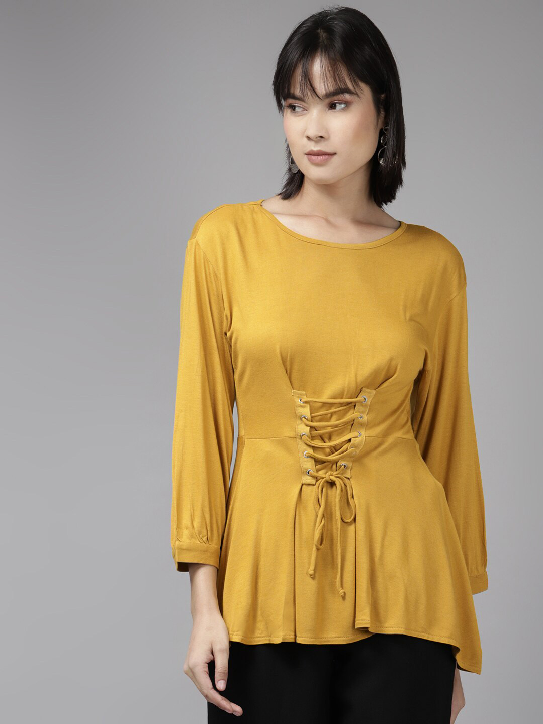 

BAESD Cinched Waist Top, Mustard