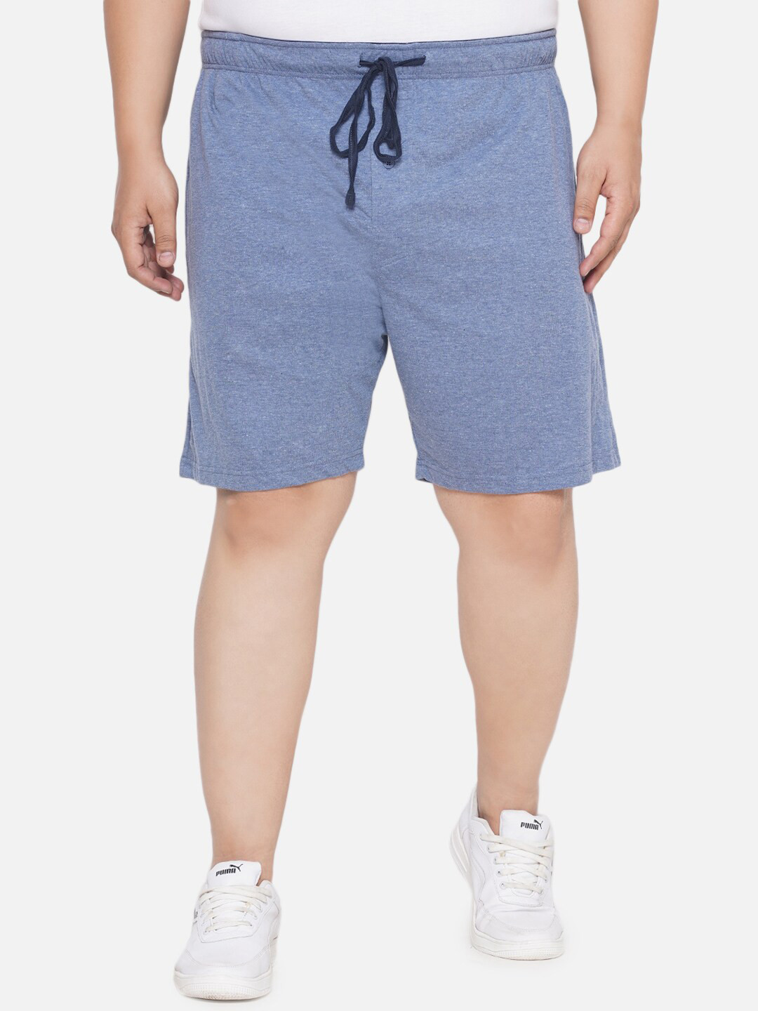 

Santonio Plus Size Men Mid Rise Cotton Shorts, Blue