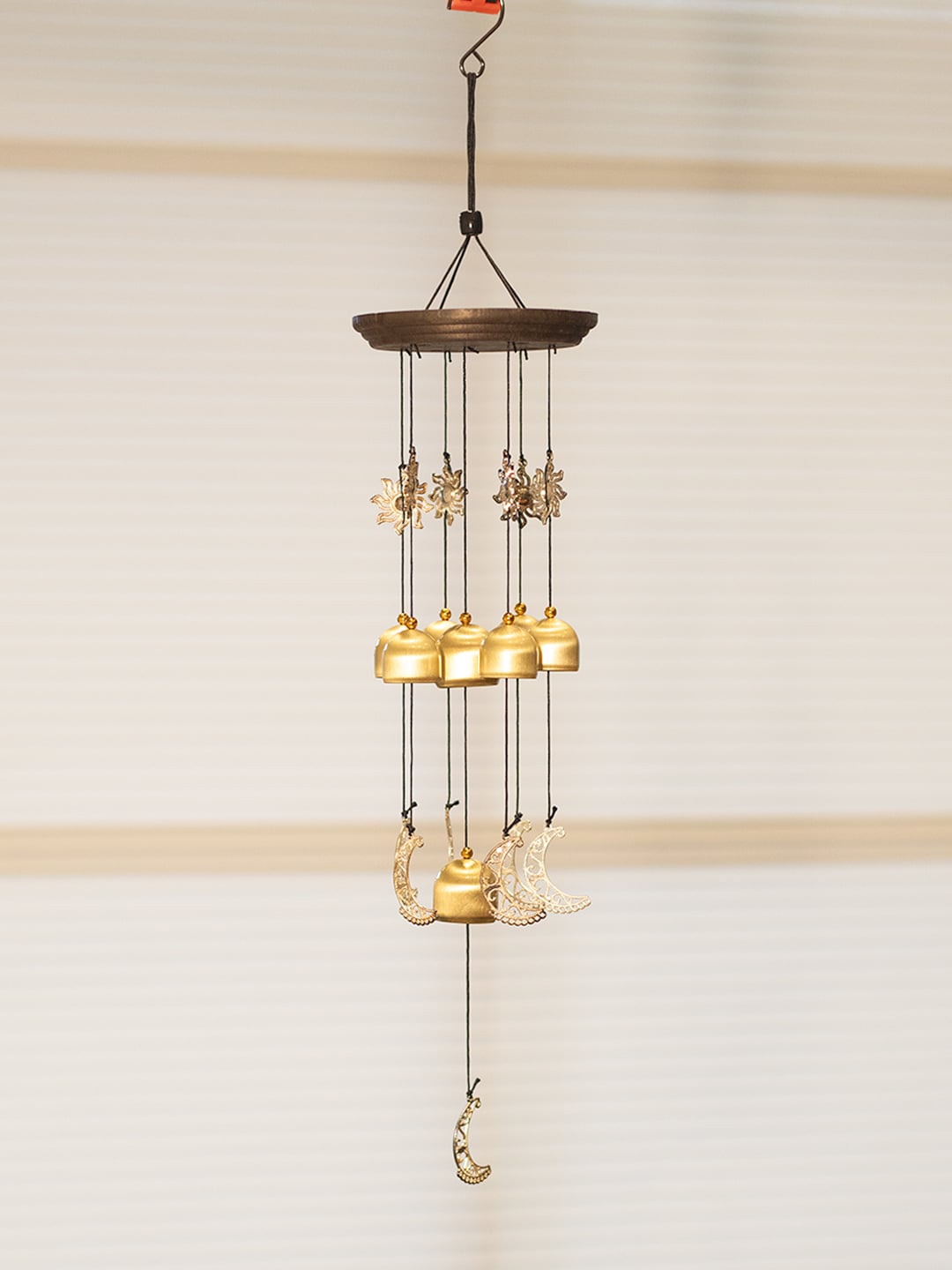 

Market99 Beige Half-Moon & Bell Decorative Wind Chime, Gold