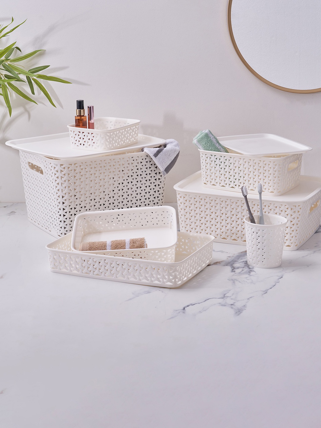 

Home Centre Wilton Off White Royal Storage Basket