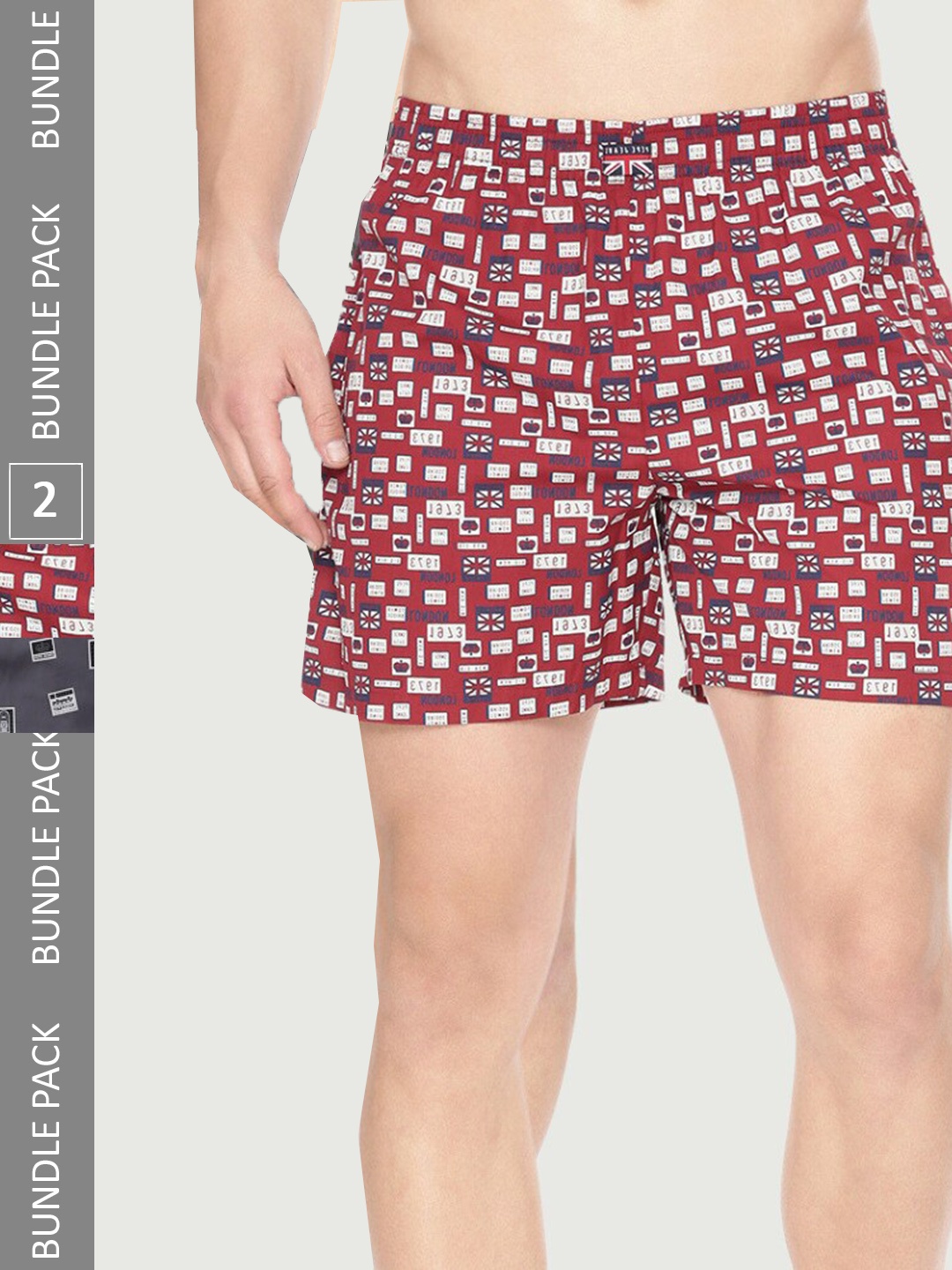 

Pepe Jeans Pack Of 2 Printed Breathable Pure Cotton Boxers 8904311381990, Maroon