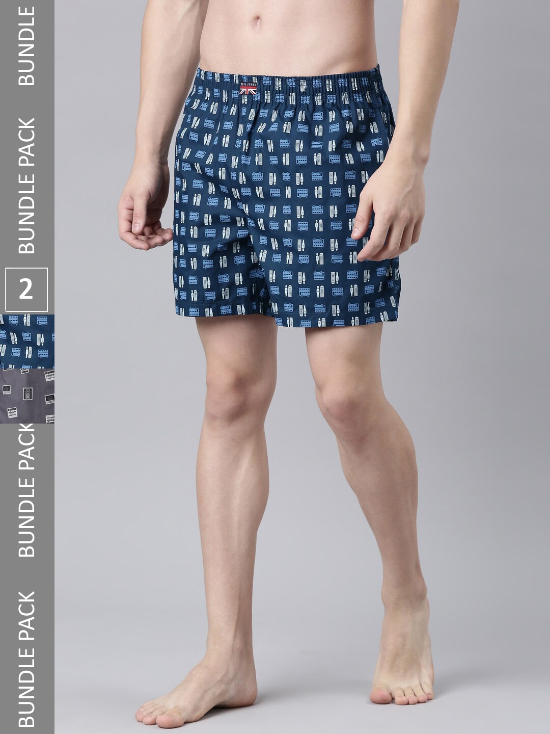 

Pepe Jeans Pack Of 2 Printed Breathable Pure Cotton Boxers 8904311381969, Blue