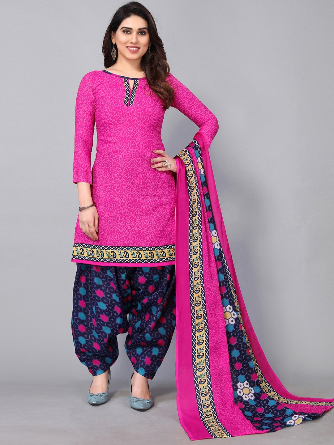 

KALINI Printed Regular Kurta with Patiala & Dupatta, Pink