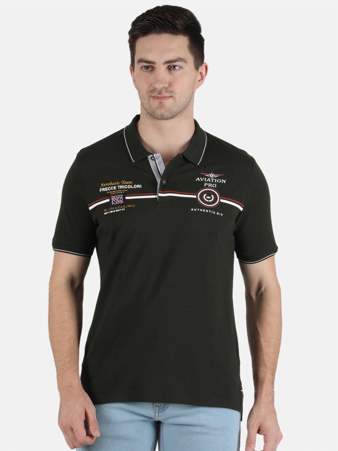 

Monte Carlo Typography Polo Collar Slim Fit T-shirt, Green