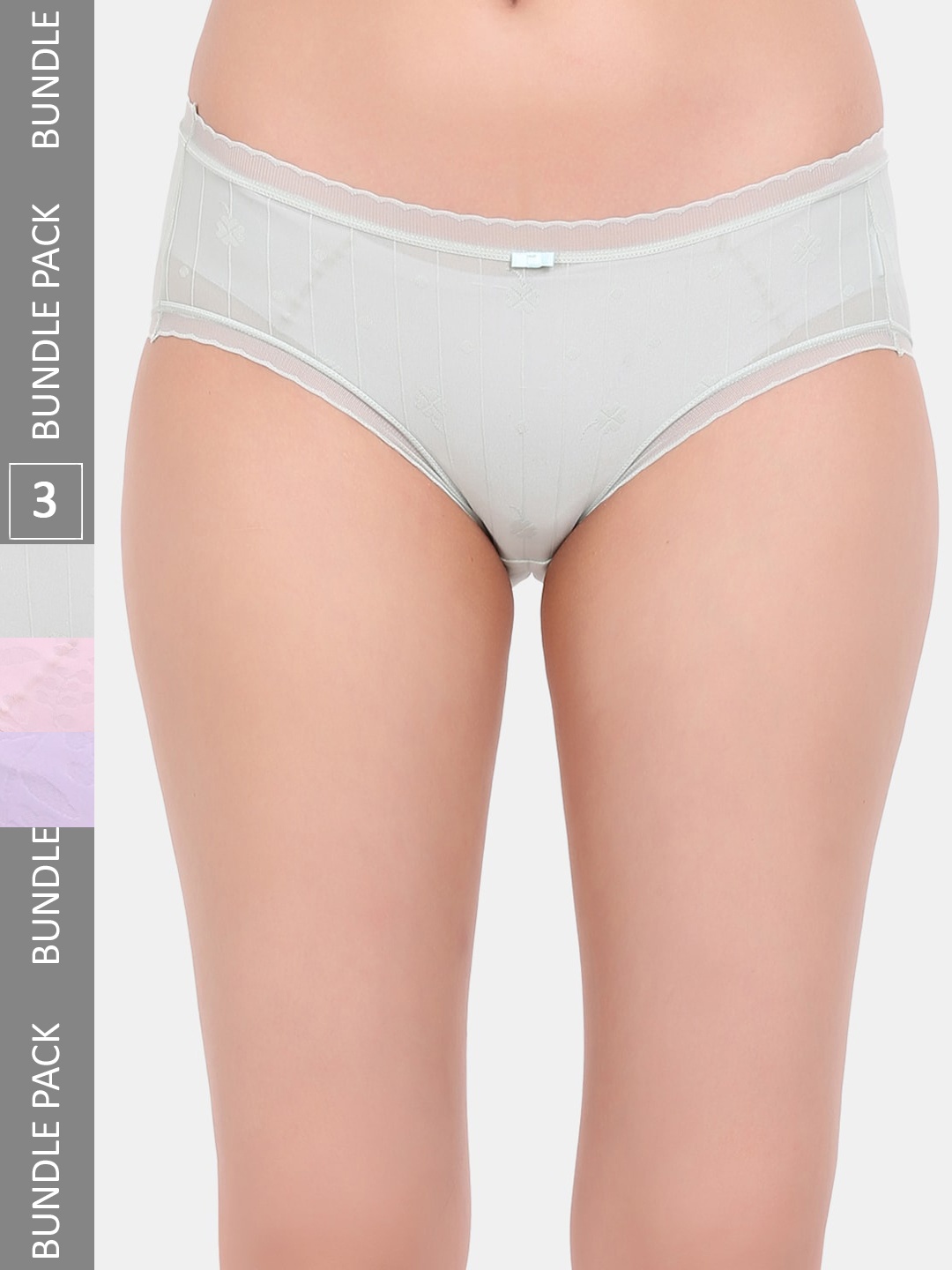 

Amour Secret Women Pack Of 3 Mid Rise Hipster Briefs, Green