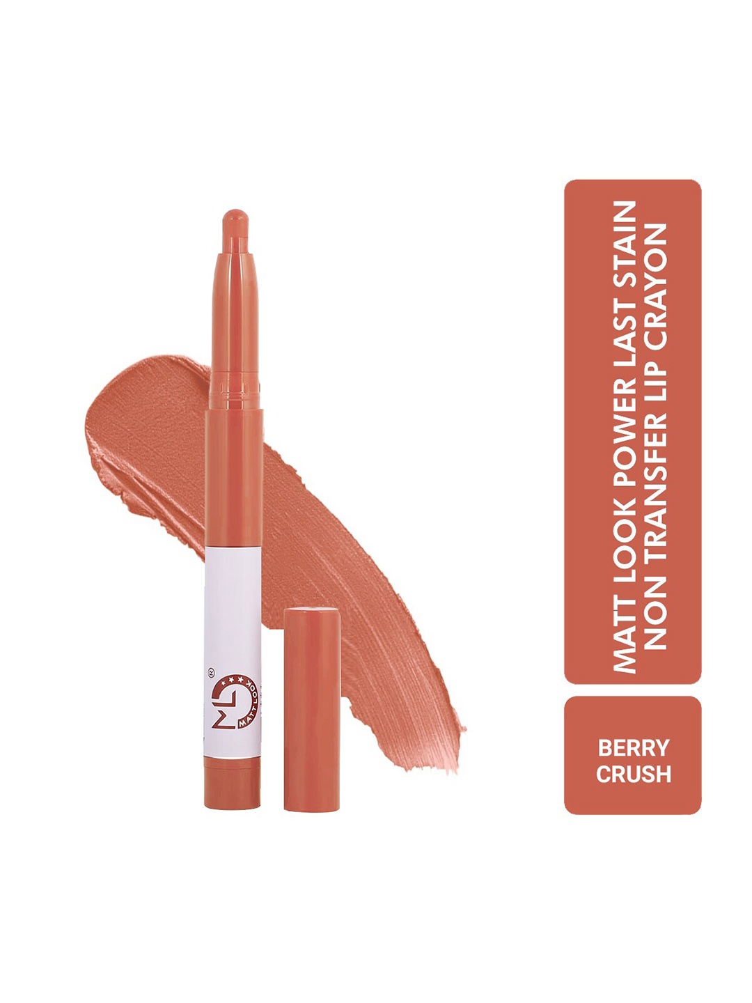 

MATTLOOK Power Last Lip Stain Non Transfer Lip Crayon 1.3 g - Berry Crush 23, Peach