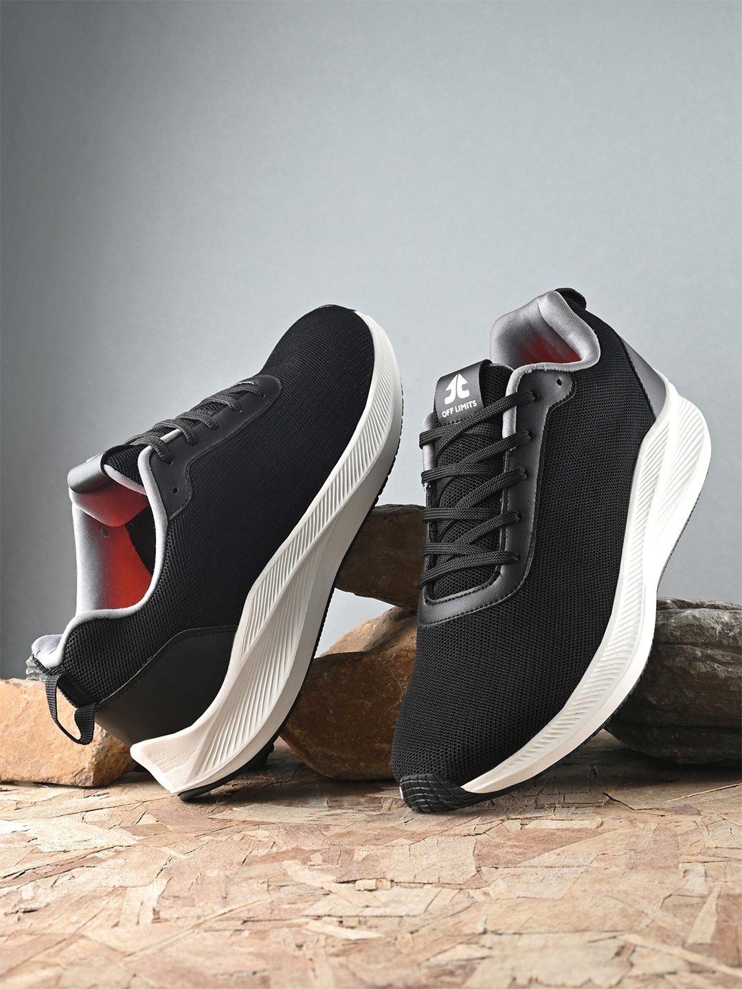 

OFF LIMITS Men Mesh Running Non-Marking Shoes, Black