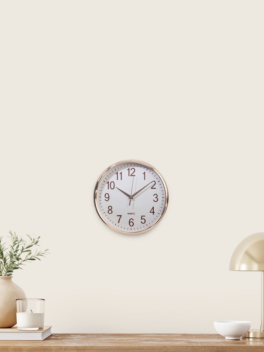 

Home Centre Gold-Toned & White Traditional Wall Clock