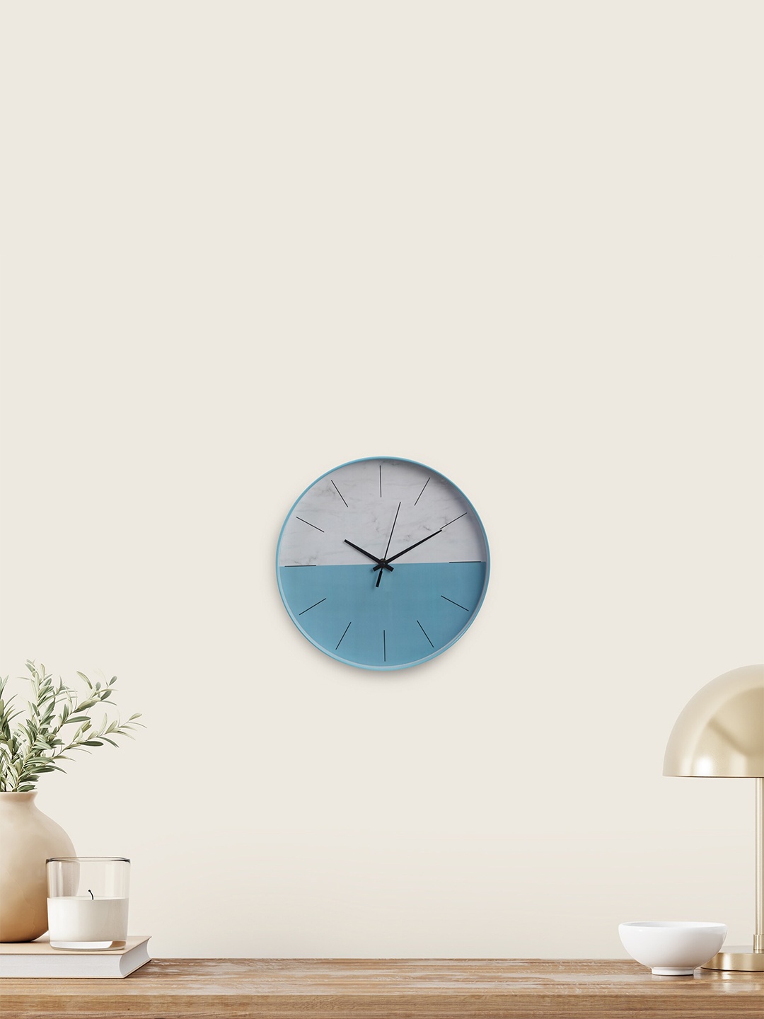 

Home Centre Casablanca Blue & White Coloured Analogue Traditional Wall Clock