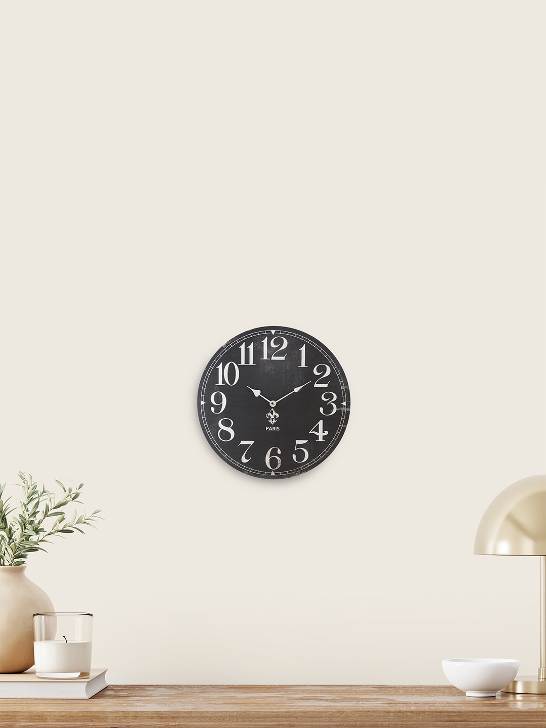 

Home Centre Black Printed Analogue Vintage Wall Clock