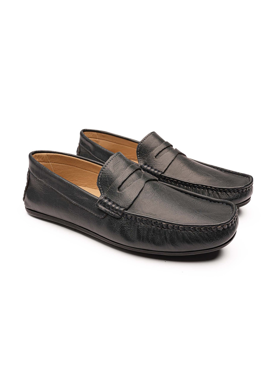 

Ethik Men Square Toe Slip-On Water Repellent Upper Loafers, Blue
