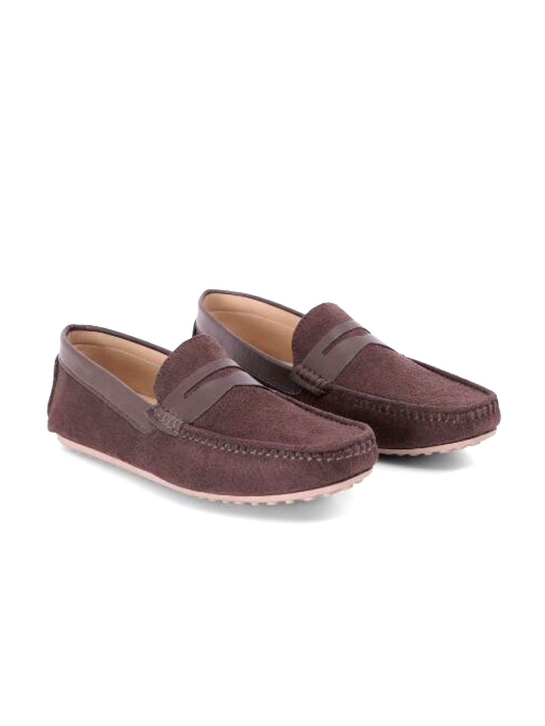 

Ethik Men Square Toe Slip-On Water Repellent Upper Loafers, Brown