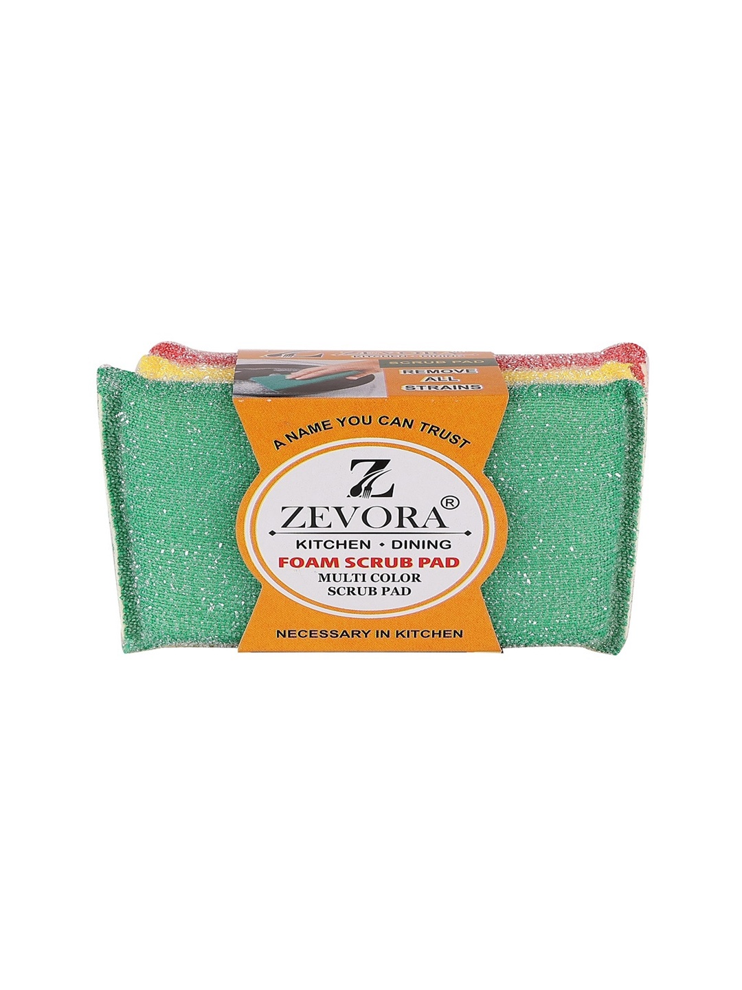 

ZEVORA Green & Yellow 12 Pieces Foam Sponge Scourer Pad