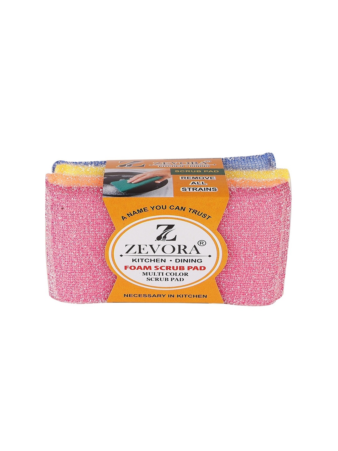 

ZEVORA 8 Pcs Pink & Yellow Multipurpose Foam Sponges