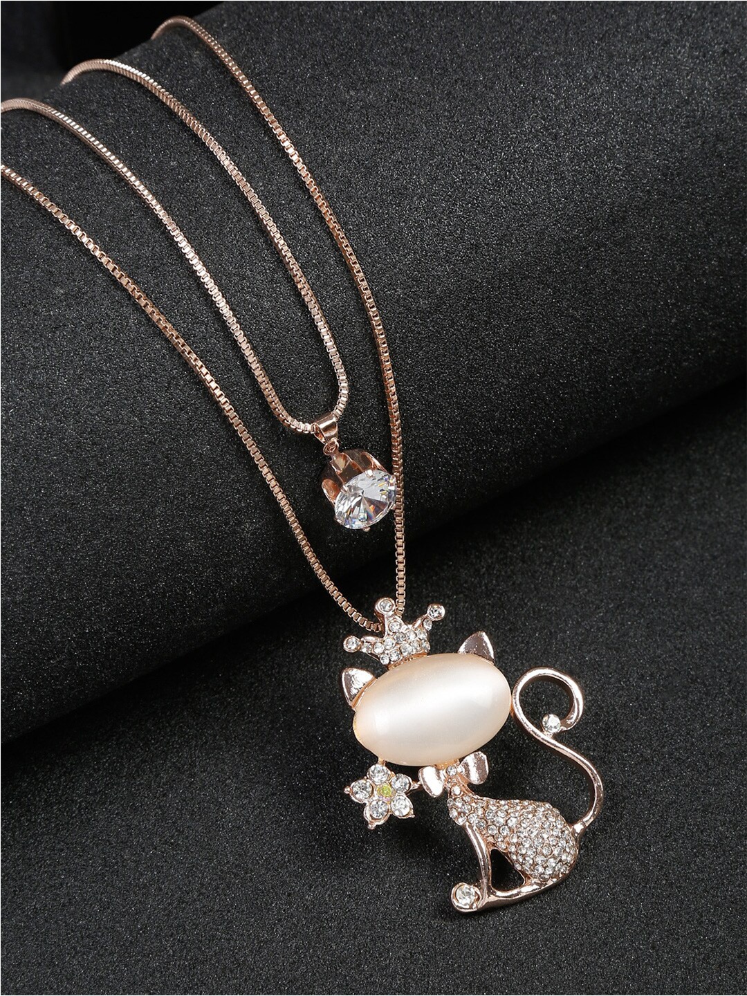 

YouBella Gold-Plated Crystal Studded Layered Necklace