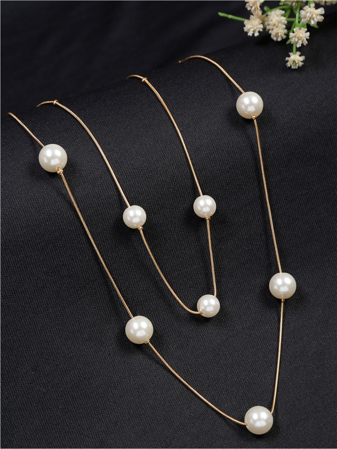 

YouBella Gold-Plated Beaded Layered Necklace