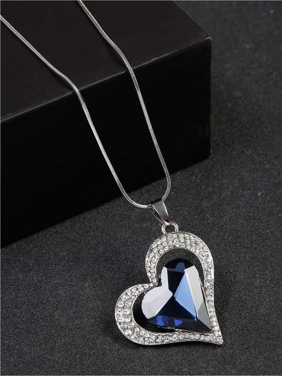 

YouBella Silver-Plated Stone-Studded Necklace
