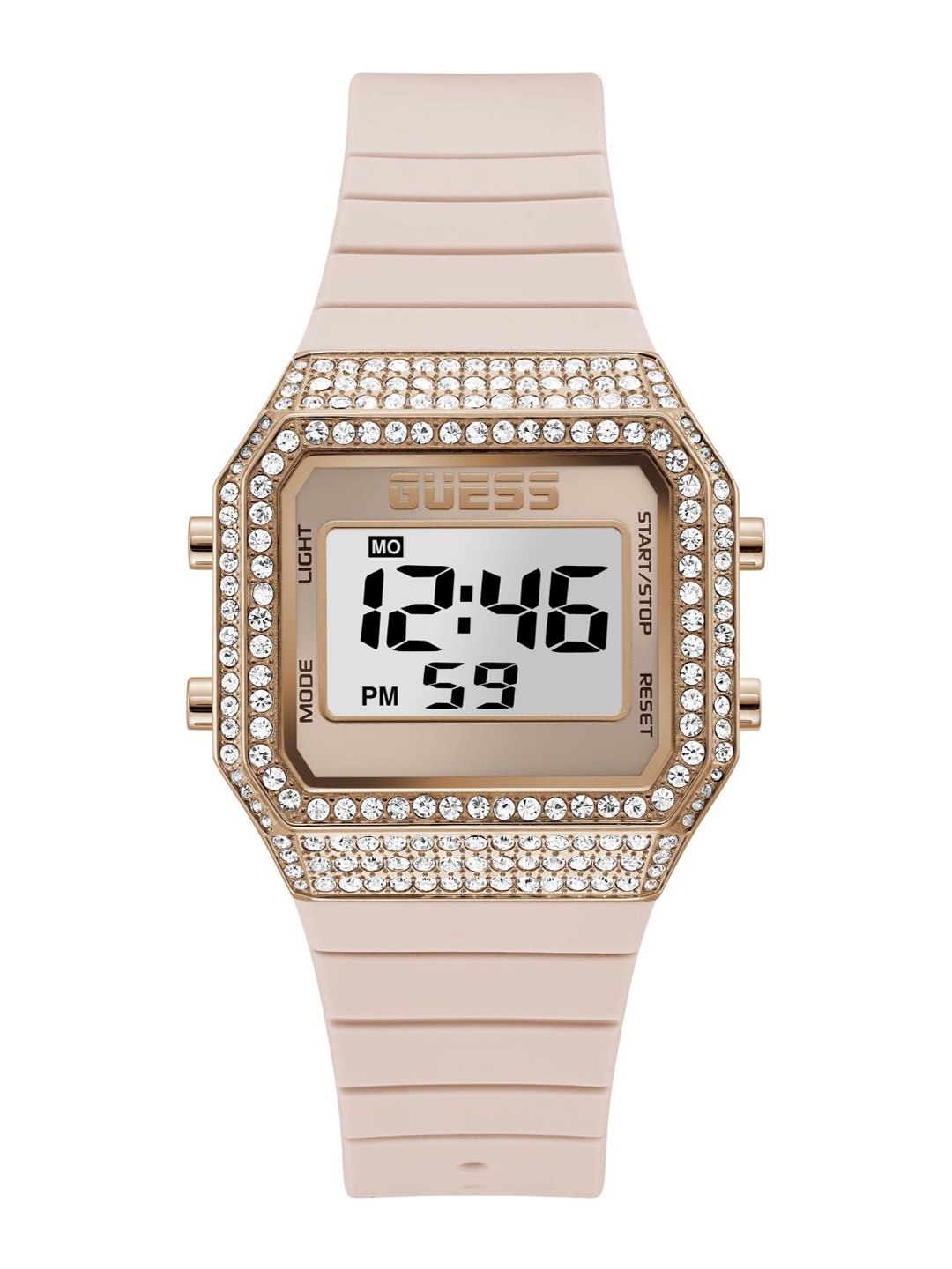 

GUESS Women Brass Dial & Bracelet Style Straps Digital Watch GW0430L3, Pink