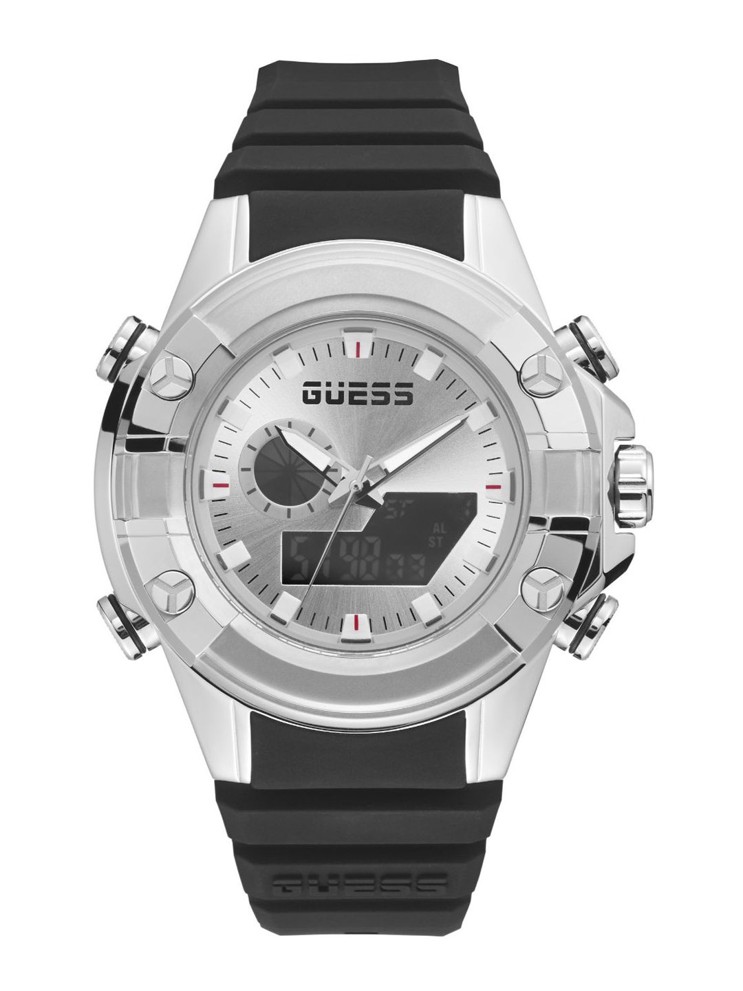 

GUESS Men Regular Straps Analogue And Digital Watch GW0341G1, Silver