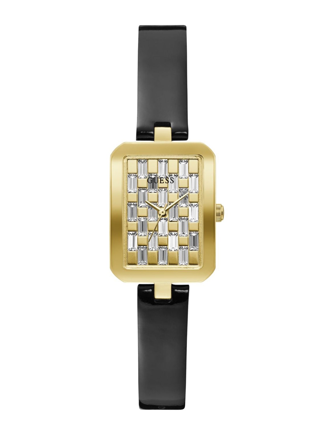 

GUESS Women Brass Printed Dial & Leather Bracelet Style Straps Analogue Watch GW0103L1, Gold