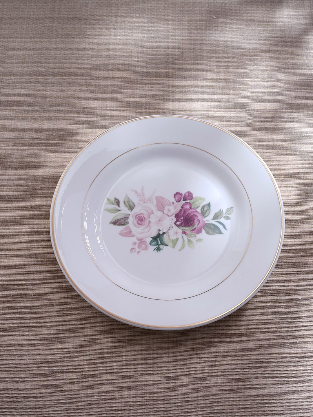 

Home Centre Lucas White & Pink Floral Printed Bone China Dinner Plate