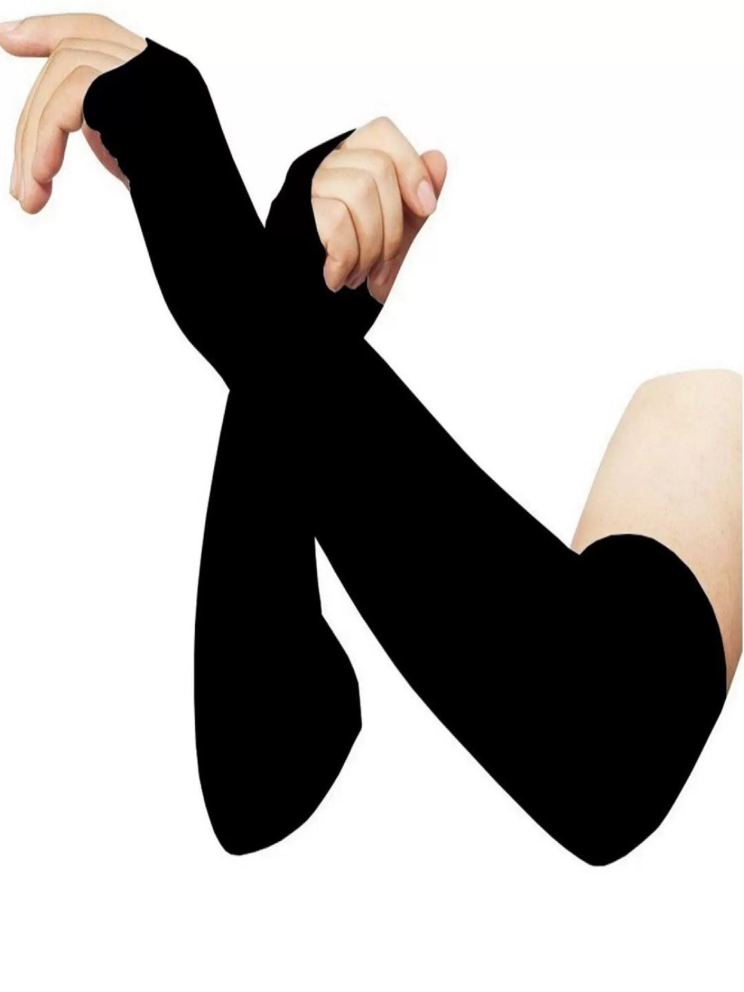 

DALUCI Sun Protection Stretchable Arm Sleeves Gloves, Black
