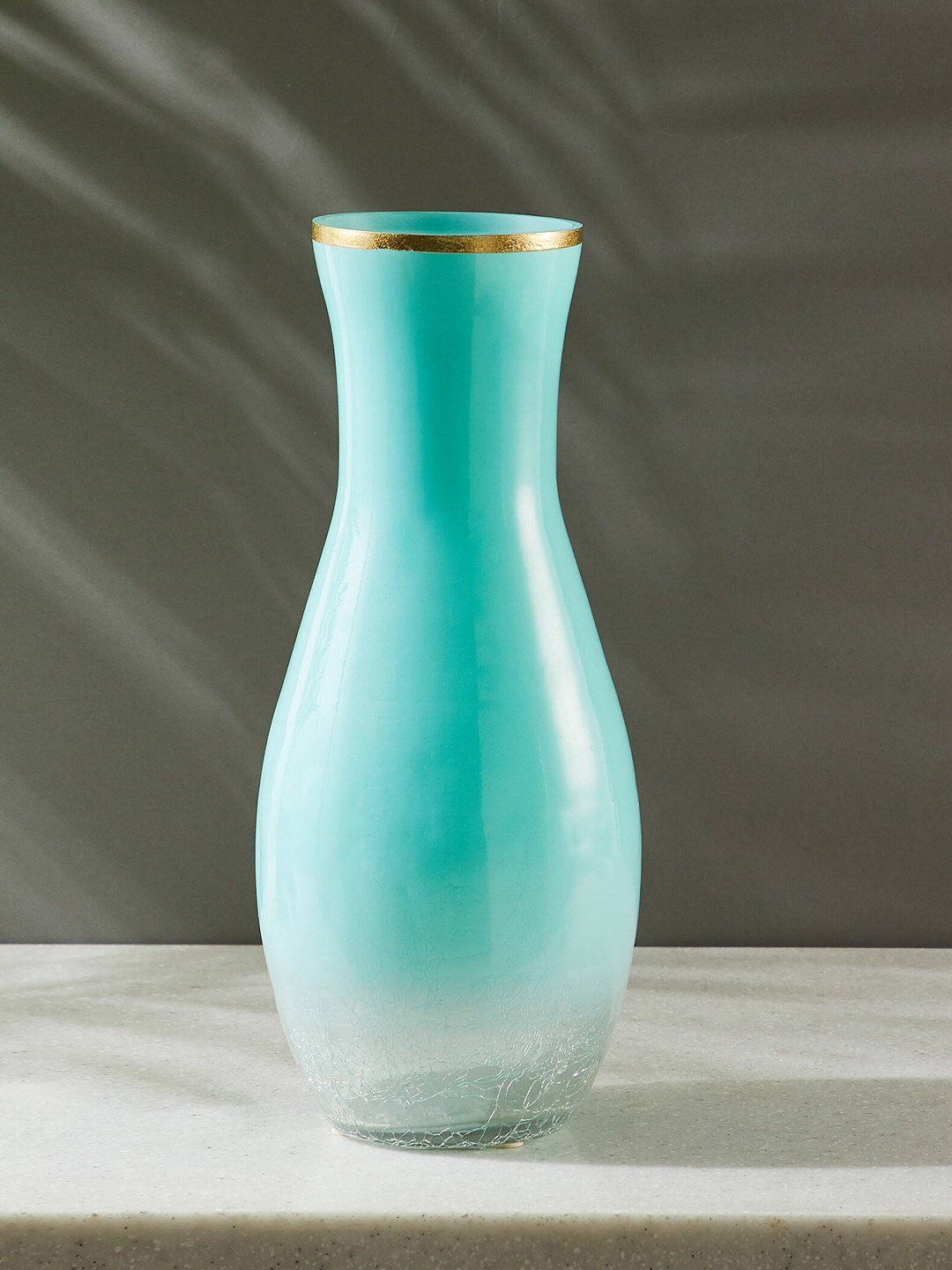 

Home Centre Hello Spring Sea Green Glass Crackle Vase