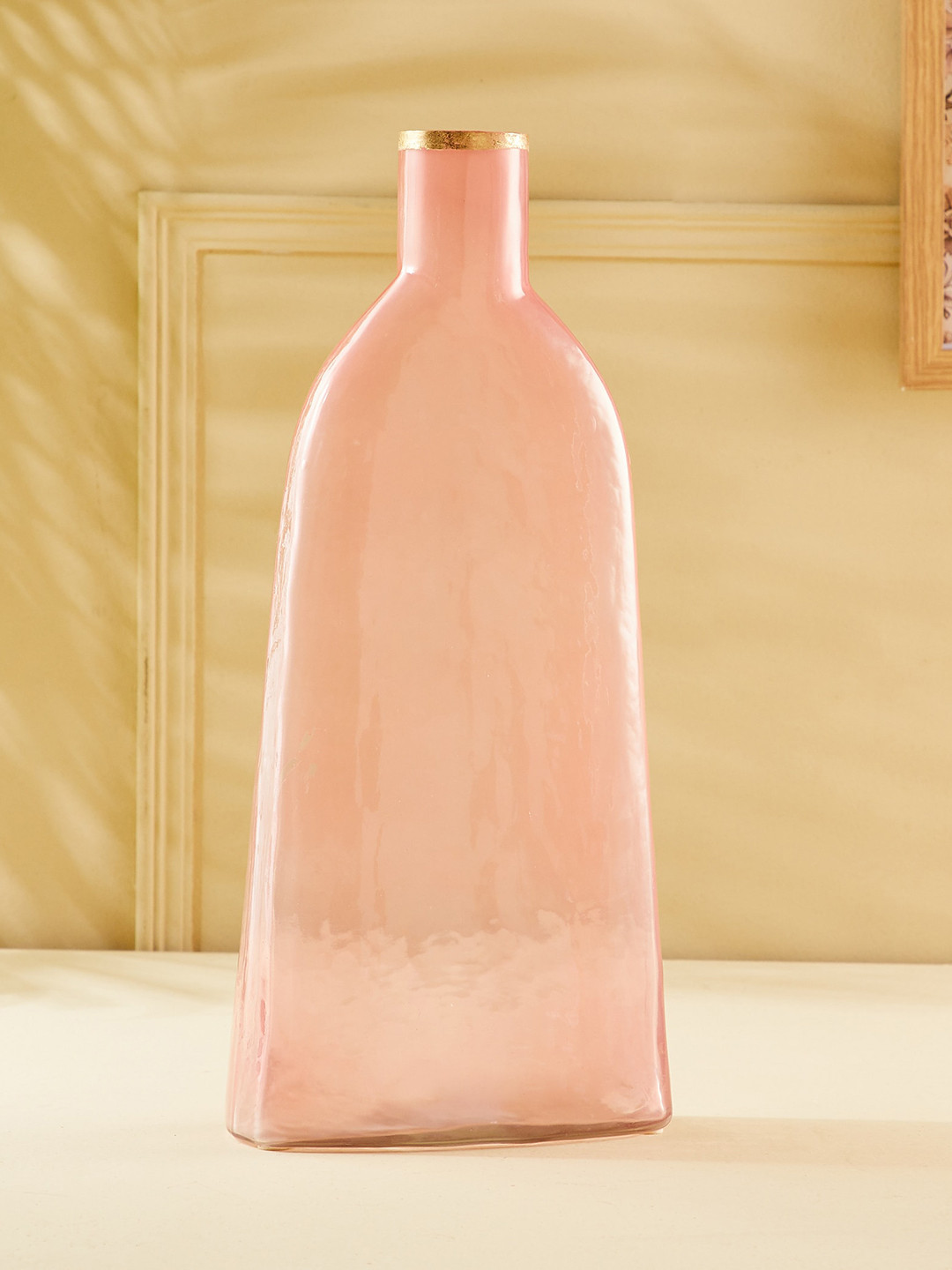

Home Centre Hello Spring Pink Glass Hammered Vase, Peach