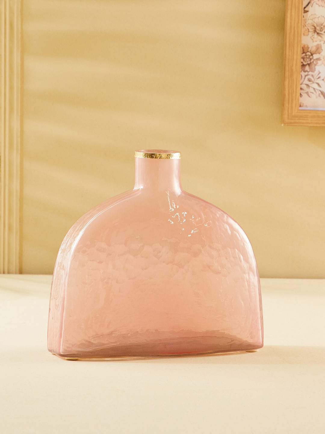 

Home Centre Hello Spring Pink Glass Hammered Vase