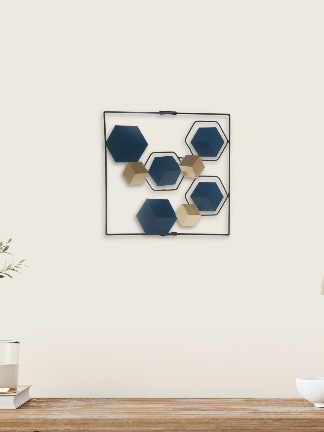 

Home Centre Pacific Iliano Black & Navy Blue Metal Hexagonal Wall Accent