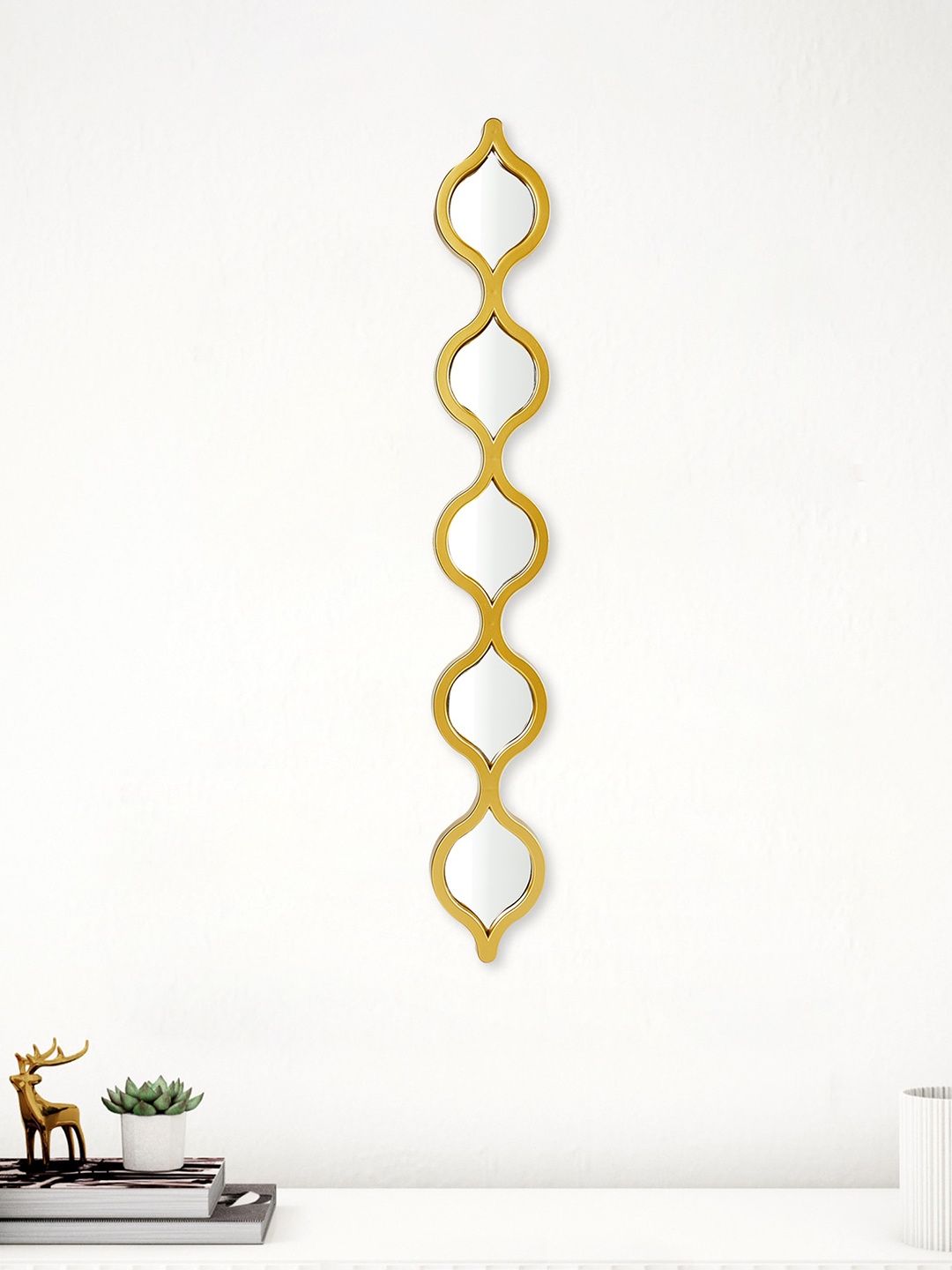 

Home Centre Ananda Beige Metal Wall Accent Mirror, Gold