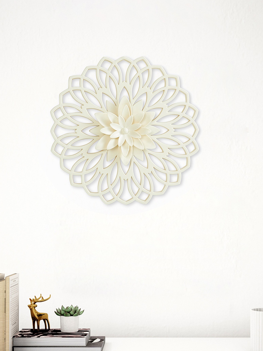 

Home Centre Ananda White Metal Modern Wall Decor
