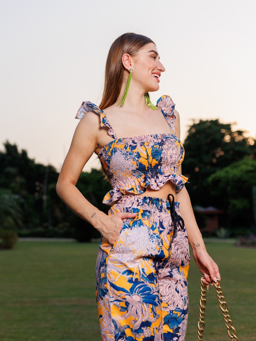 

Stylecast X Hersheinbox Printed Smocked Co-Ords, Pink