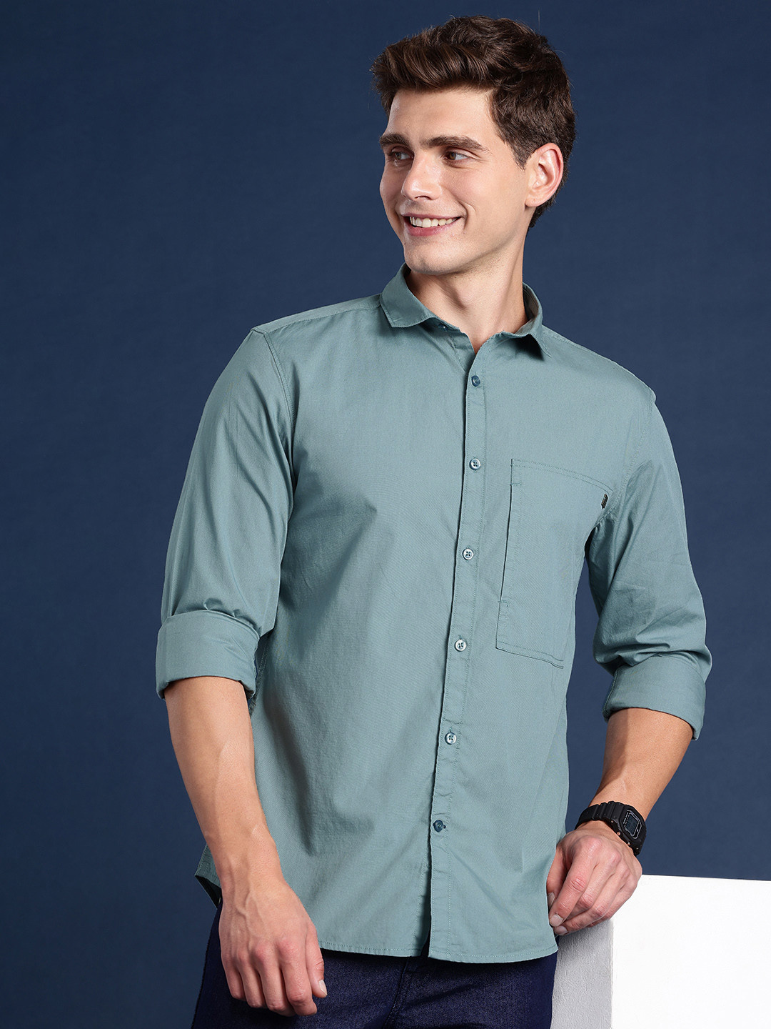 

Mast & Harbour Pure Cotton Casual Shirt, Sea green
