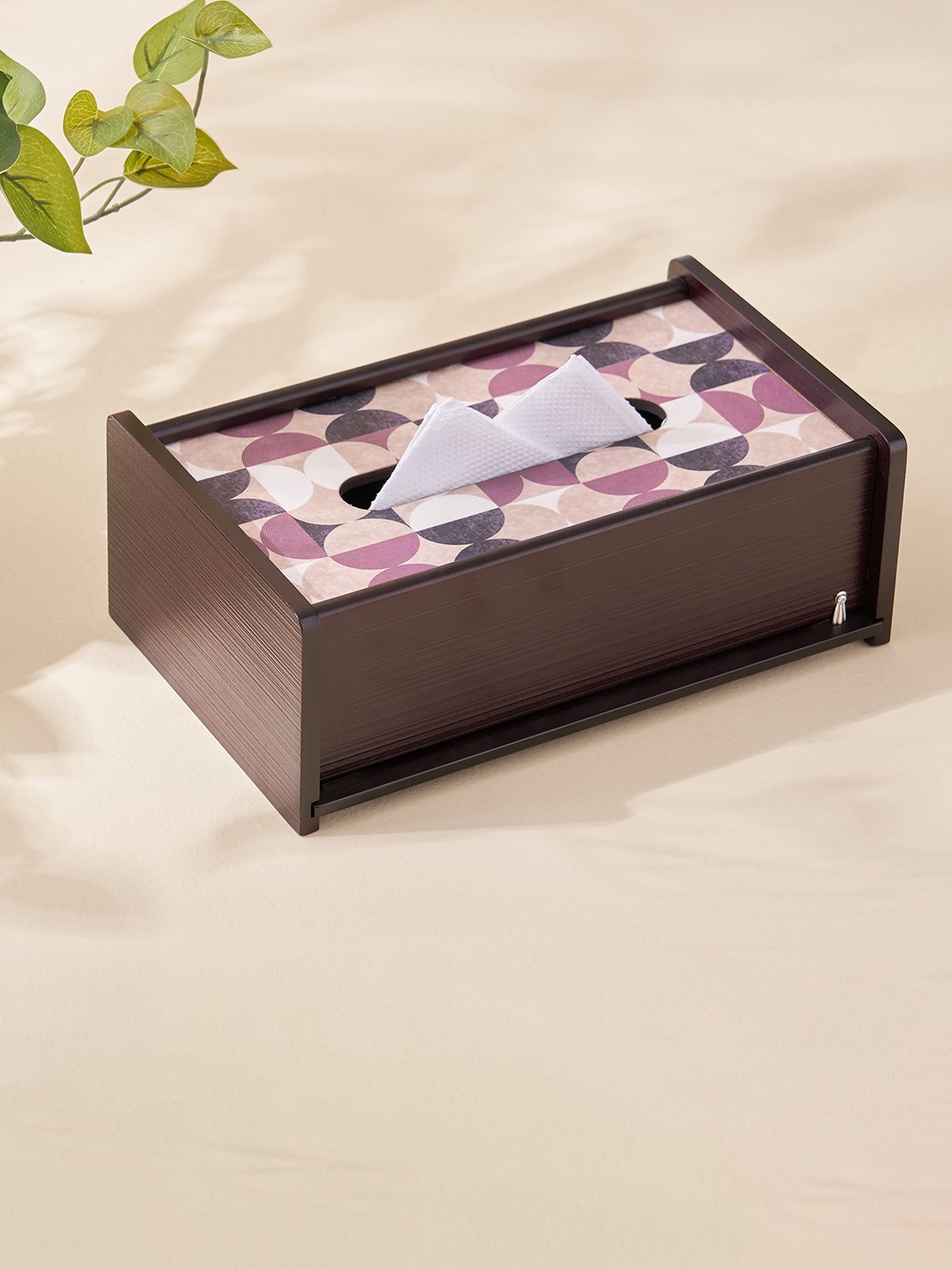 

Home Centre Gracie Brown & Purple Printed MDF Tissue Holder