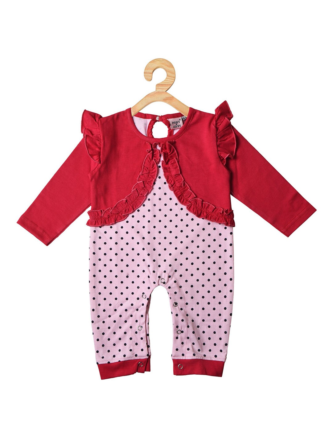 

POMY & JINNY Infant Girls Geometric Printed Cotton Rompers, Pink