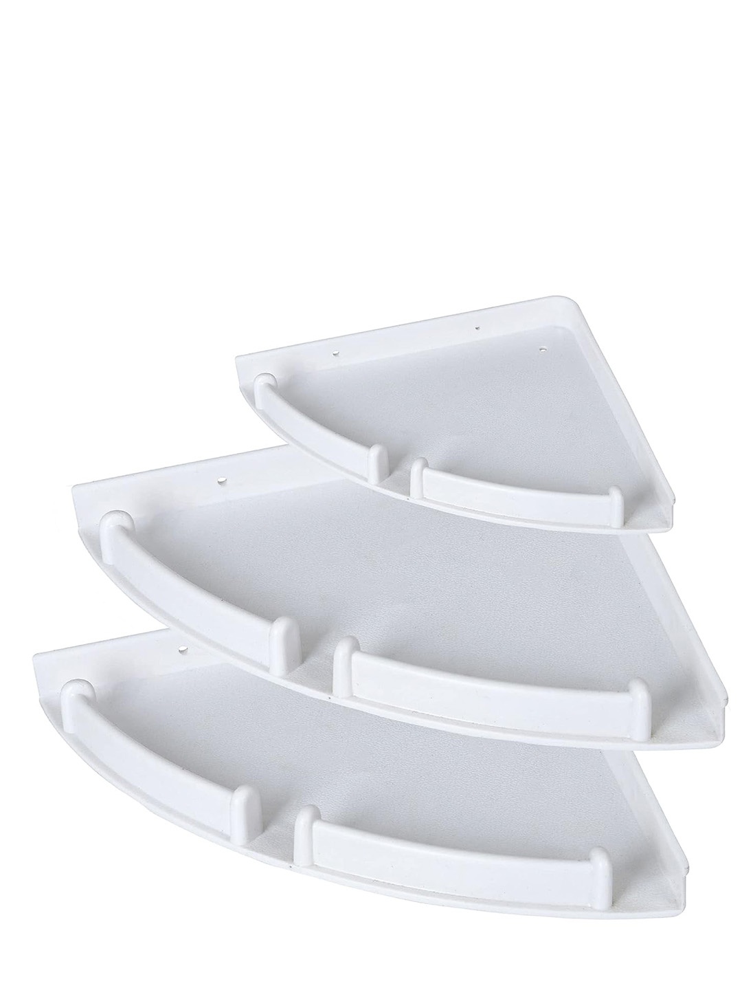 

DALUCI White 3 Pieces MDF Unbreakable Bathroom Corner Shelves