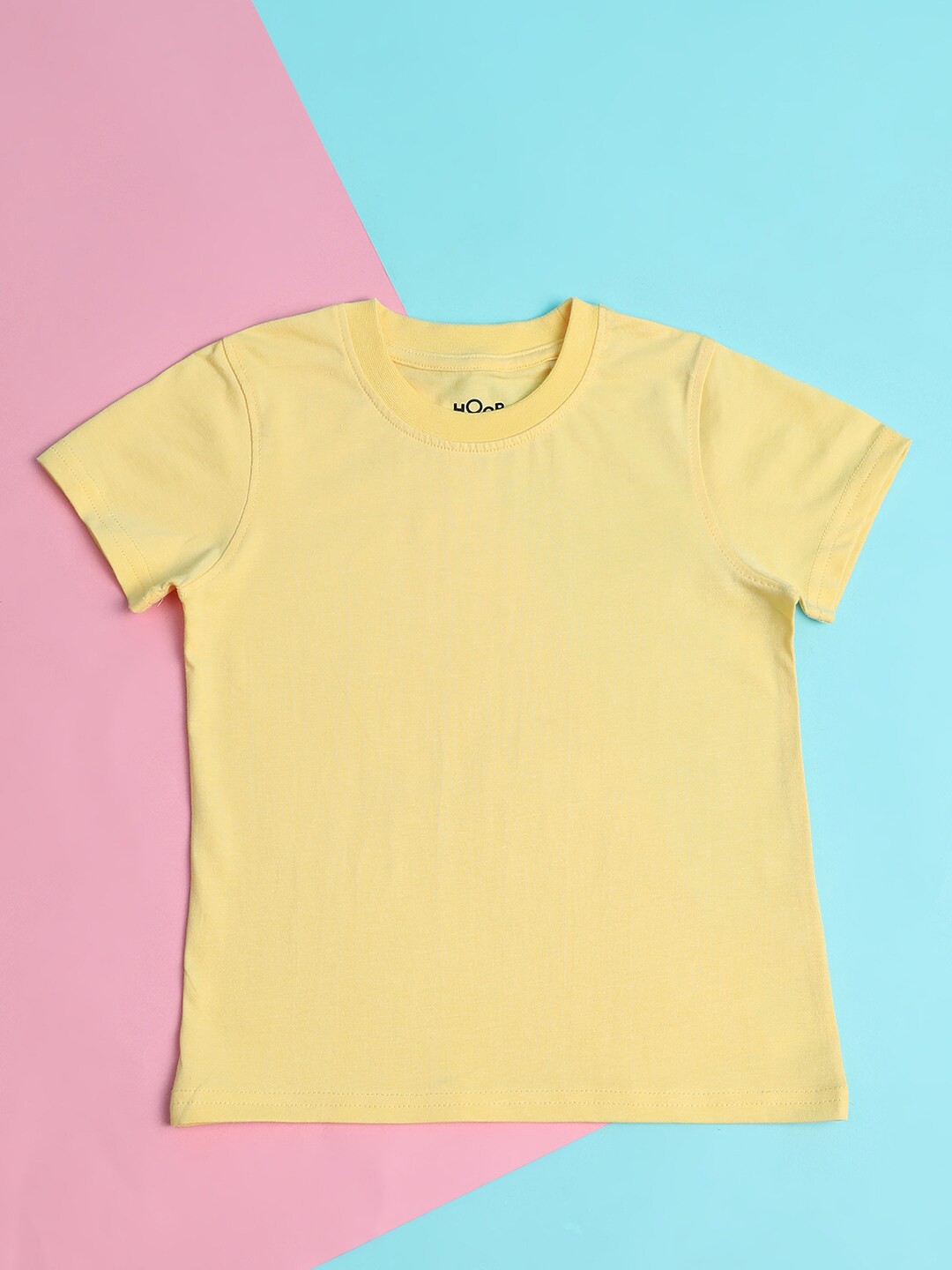

Hoop Girls Round Neck Cotton T-shirt, Yellow