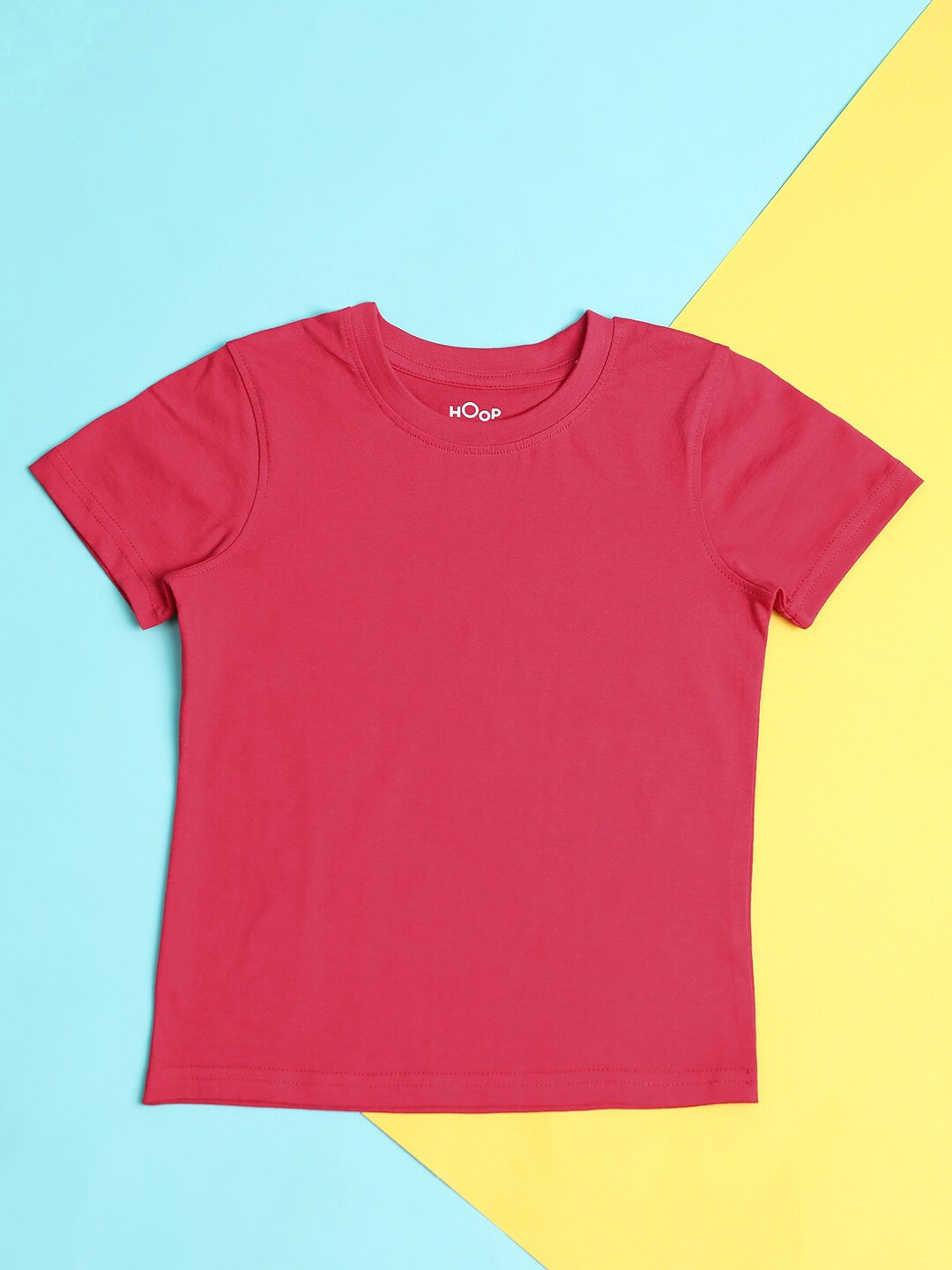 

Hoop Girls Round Neck Regular Fit Cotton T-shirt, Pink